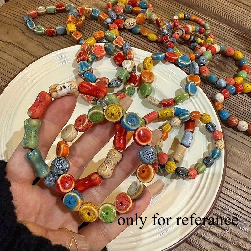 100pcs Jingdezhen Ceramic Loose Beads for DIY Jewellery Accessories